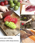 Two Sided 1000 And 6000 Grit Whetstone Knife Sharpener Kit used for slicing vegetables, meat, wood cutting, and filleting fish