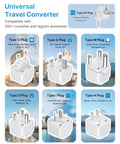 220V To 110V Voltage Converter 2000W Universal Travel Adapter And Step Down Transformer With Six International Plugs A C D G I M