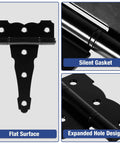 Heavy Duty 4 Inch T Strap Door Hinge 270 Degree Swing Matte Black Finish 10 Pack 2mm Thick, flat surface and silent gasket