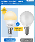 LED Ceiling Fan Light Bulbs 6W 60W Equivalent E12 Small Base 5000K Daylight Non Dimmable G14 Chandelier Bulbs comparison