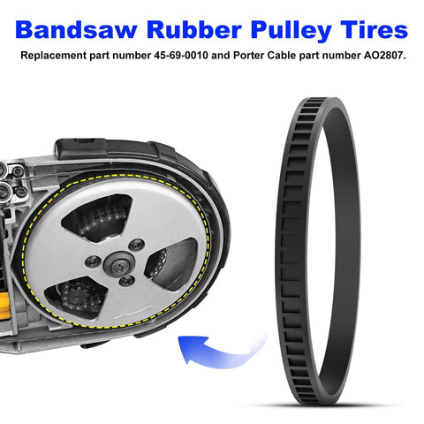 Replacement Bandsaw Pulley Tires 45-69-0010 2 Pack for Portable Saws Budget Friendly Rubber Pulleys Compatible With 6225