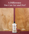 Wood Care Bundle With 16 Oz Polish And Premium Microfiber Cloth, Almond Scent Wood Cleaner transformation before and after