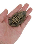 Upgrade Your Toolbox Gear With These 6pcs Cold Rolled Steel Duckbilled Hasp Locks For Secure Cabinet And Chest Storage At Just 7. 40x4. 30cm A Perfect Deal For Any DIY Pro Or Handyman Looking To Keep Their Tools Locked Up Tight And Safe From Thieves. brass duckbilled hasp lock, 7.4x4.3cm, in hand