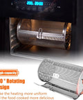 Straight Fire Rotatable Air Fryer Oven Basket With Slick 360 Degree Spin showing inside an air fryer with mesh design.