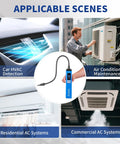 WISSCOOL HVAC leak detector handheld with numerical LCD display and probe, blue