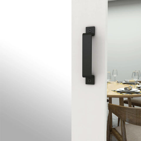 84 In By 36 In Dope Mirror Sliding Barn Door With Hardware Kit And Handle White MDF Interior Door Ready To Hang Pre Finished Rail System Included Front Mirror Maximizes Light And Reflections Ideal For Closets Bathrooms Pantries Laundry Rooms