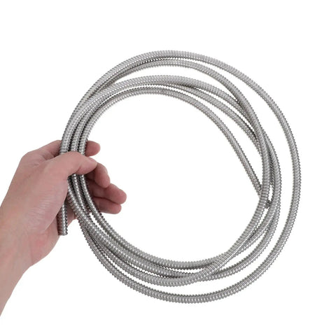 Heavy Duty Stainless Steel Bendable Conduit Sleeve for Weatherproof Cable Management, held in hand, flexible design.