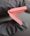 Close-up view of Heavy Duty Flex Piano Hinges Two Inch Wide Self Sticking No Glue Needed Low Profile Clear Acrylic Strip.