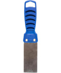 Top Pick Flexible 1.5 Inch Putty Knife Featuring A Grippy Molded Plastic Handle For Drywall Patching And Paint Scraping. Flat metal blade.