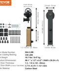 Sliding Barn Door Hardware Kit 8 Ft Heavy Duty Track Kit for Double Doors with Smooth Silent Pulley Display