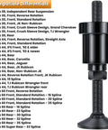 Premium Dana 30 And 44 Front Axle Tube Seal Pair Installation Tool showing setup for Jeep compatibility test.