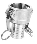 Heavy Duty 304 Stainless Steel Camlock Fitting For A Snappy Quick Hook Up 1.5 Inch Hose Coupling, close-up view of C type female coupler.