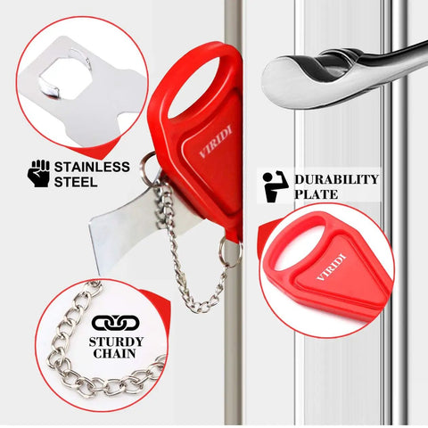 Portable Travel Door Lock No Drill Install Easy To Use For Airbnb And Hotel Rooms Privacy And Extra Safety Solid Removable Door Jammer Latch