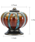 Six Pack Glazed Ceramic Pumpkin Cabinet Knobs In Blue Vintage Style Door Pull Handles For Cabinets Drawers Closets And Cupboards