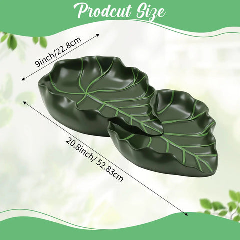 Dual Leaf Decorative Splash Block And Gutter Downspout Rain Diverter Extension For Lawn Patio Yard Garden Heavy Duty Weatherproof No Hassle Backyard Kickback To Shield Foundation Smooth Water Flow, measuring 20.8" x 9".