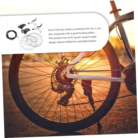 Epic Mountain Bike Hydraulic Disc Brake Kit With Beefy Pads And CNC Balanced Rotors For Gnarly Trails and Smoother Weekend Shredding showing bike wheel with disc brake.