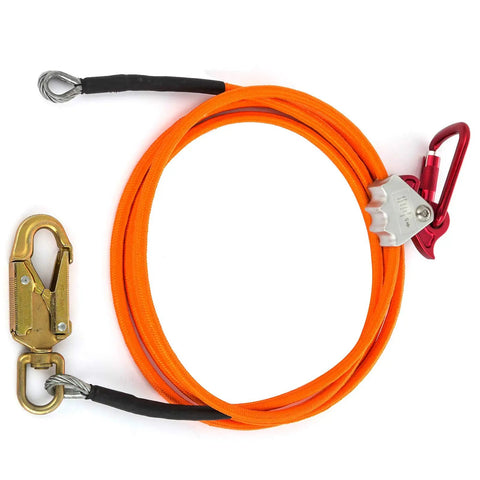 Beefy Steel Core Flip Line Kit 5/8 Inch By 12 Ft Wire Core Flipline With Triple Lock Carabiner And Steel Swivel Snap Arborist Tree Climber
