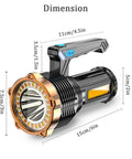 Beast Mode Ultra Bright USB Rechargeable LED Flashlight With 8 Modes Side Light And Hooks 10000 Lumens dimensions illustration