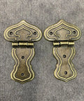 10 Pcs Antique Bronze Cabinet Door Hinges Heavy Duty Furniture Connectors With Screws, close-up view of ornate design.