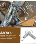 8 Piece Small Extension And Compression Springs With Hook Ends Made From Heavy Duty Stainless Steel For Electric Vehicle Supports And Ladder Feet Reliable Spring Kit That Handles Heavy Loads No Hassle, installed on metal bracket