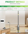 Shark VACMOP Charger Replacement For VM252 VM252C QM250 Pro Cordless Hard Floor Vacuum Mop with Magnetic Power Cord shown charging