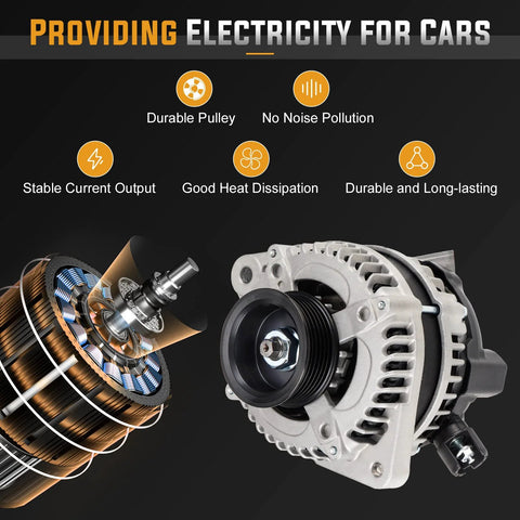 130 Amp High Output Alternator For 2008 2014 Honda Odyssey Pilot Ridgeline Acura TL TSX MDX ZDX RL showing internal components