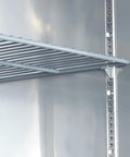 54 Inch Heavy Duty Commercial Freezer 49 Cubic Feet Reach In Upright Cooler interior shelf showing grade 18 8 stainless steel design.