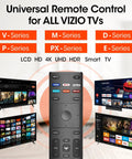 Three Pack Replacement Remote For All Smart TV Models Universal Backup Remote Control With Auto Pair Easy Setup No Programming Needed Works Right Out Of The Box Great For Home Theater And Everyday TV Use featuring remote control and various VIZIO TV series models