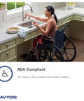 Person in wheelchair using Single Bowl Top Mount Stainless Steel Bar Sink D115152 15x15 With 2 Inch Drain Hole in kitchen