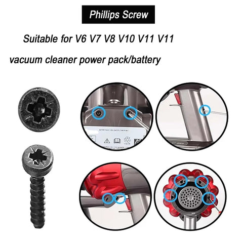 18 Piece Vacuum Screw Kit For V6 V7 V8 V10 V11 Vacuum Cleaners, screws for power pack and battery assembly