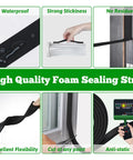 Heavy Duty Black Weather Stripping Door Seal With Super Strong Self Adhesive High Density Foam Tape For Windows And Doors Tight Soundproof Gap Filler Roll showcasing its waterproof feature and flexibility.