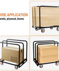 Beefy Heavy Duty Panel Cart With Wood Ends And Steel Frame, 1500 Lb Capacity carrying wood panels and cardboard boxes
