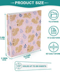 Totally Squirrel Pink Cute 3 Ring Binder With Clipboard 1.5 Inch Holds Up To 200 Sheets with squirrel design and product size details