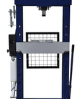 Badass 30 Ton Manual Shop Press With Quick Pump And Foot Pedal For Metal Bending Stamping Straightening front view showing hydraulic system.