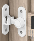 90 Degree And 180 Degree Barn Door Lock Zinc Alloy Flip Gate Latch Hardware White Finish for Home Security
