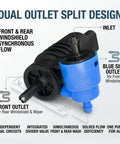 High Pressure Windshield Washer Pump With Grommet And Replacement Spray System For Bmw Ford Jeep Dodge Chrysler Chevy Vw Audi Parts 1J6955651 runs dual outlet design for synchronized flow.