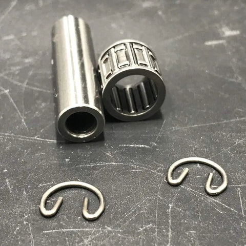 10mm Piston Pin And Needle Bearing Kit For 2 Stroke 100cc Gas Motorized Bicycle with 39mm pin, 14x10x12 bearing, and clips