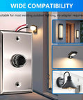 Outdoor Dusk To Dawn Photocell Sensor For Lights No Fuss Auto On Off Exterior Light Control Switch With Wall Plate and Screws