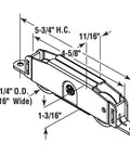 Zero Drama Sliding Patio Door Tandem Roller Assembly Hella Smooth Steel Build With Dope Bottom Roll Action And Quick Snap Mount 2 Pack dimensions labeled diagram