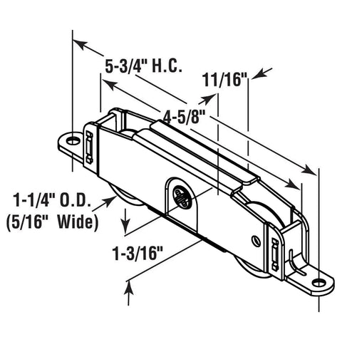Zero Drama Sliding Patio Door Tandem Roller Assembly Hella Smooth Steel Build With Dope Bottom Roll Action And Quick Snap Mount 2 Pack dimensions labeled diagram
