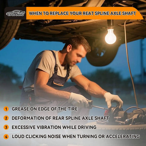 Mechanic working under golf cart, checking axle assembly, related to Beefed-Up Rear Axle Assembly for Yamaha G29 Electric Golf Cart 2007-2016 Passenger Side Replacement JW2-G6510-00 JW2-G6510-01 Durable Easy-Install Upgrade for a Smoother Ride