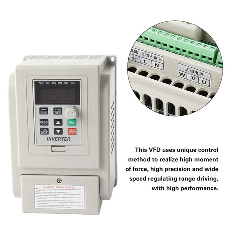 Heavy Duty 4kW 220V Variable Frequency Drive Inverter For Single To Three Phase Motors with control interface and ports