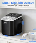 Portable Countertop Ice Maker That Cranks Out Bullet Ice In 6 Minutes, 9 Cubes Per Batch, Up To 26 Lbs Per Day on kitchen counter