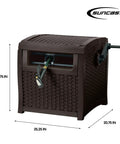 Hose Reel With Smart Trak Hose Guide For Smooth Kink Free Winding Water Tight Connection Durable Resin Construction 225 Foot Hose Capacity Brown Outdoor Box Style For Garden Made In The USA
