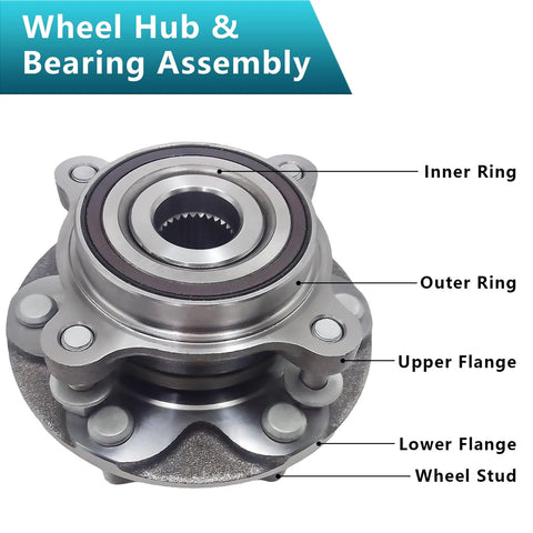 Front Wheel Bearing Hub Assembly 950-001 515201 Kit For Lexus GX460 GX470 Toyota 4Runner FJ Cruiser And Tacoma Front Left Right
