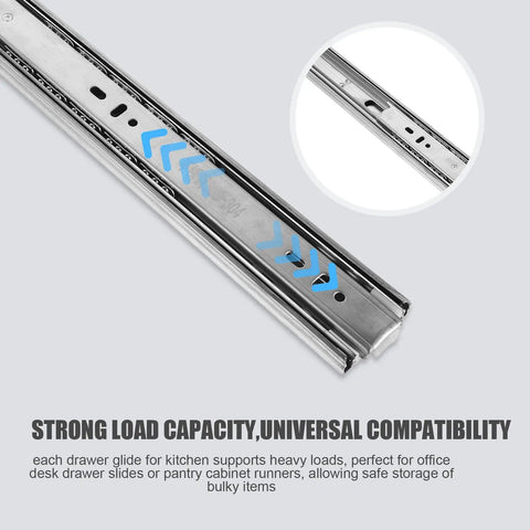 Two Pack 14 Inch Stainless Steel Drawer Slides Full Extension With Ball Bearing showing strong load capacity