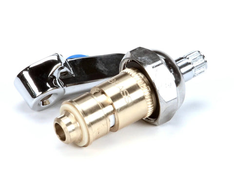 Dope Ceramic Cartridge With Bonnet And Lever Handle For Cold Left Hand Faucet Water Supply Built To Last Brass Construction LTC Cerama Cartridge Blue Index Lever Made In USA, chrome lever and brass body.