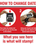 How to change date on Slick S120 Self Inking Date Stamp With Black Ink And Half Inch Impression Size featuring finger guard.