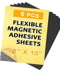 Cuttable Magnetic Sheets Six Pack 8 By 10 Inches With Adhesive Backing shown in packaging, ideal for crafts magnets and stickers.