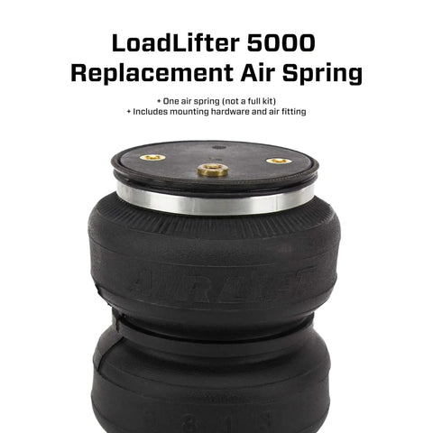 Straight Up Heavy Duty Replacement Air Spring For Load Lifter 5000 Truck Suspension with air fitting and mounting hardware.